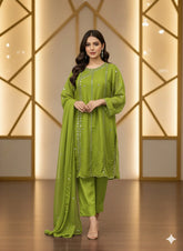 Mahnoor SeaGreen (Stitched 3 Pcs)