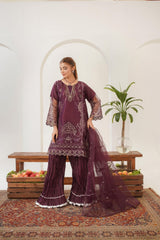 Opal Purple (Stitched 3 Pcs)