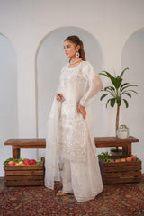 Areej White (Stitched 3 Pcs)