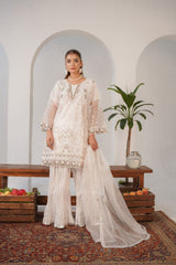 Areej White (Stitched 3 Pcs)